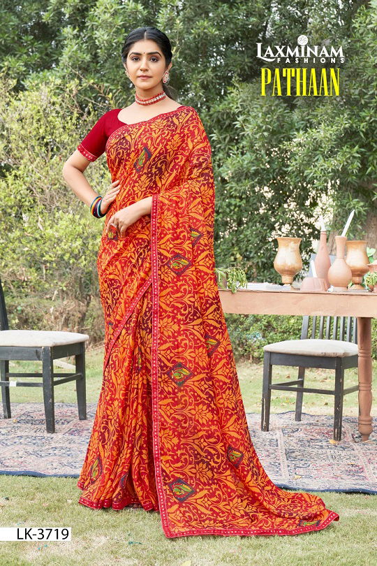 Laxinam Pathaan Printed Daily Wear Sarees Catalog
